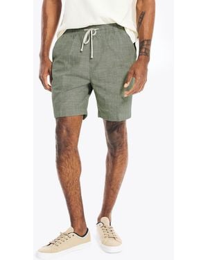 Nautica Textured Cotton Boardwalk Shorts - Green