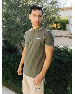 Lambretta Oatmeal Twin Tipped Polo Shirt - Green