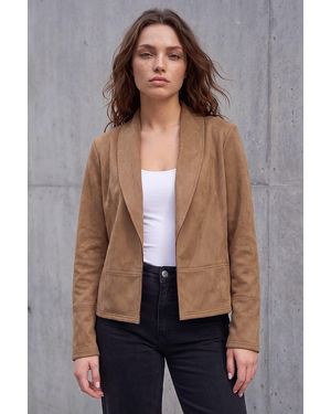 Roman Petite Faux Suede Jacket - Brown