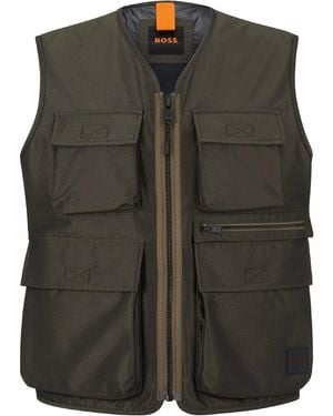 BOSS Onslow Solid Patterned Gilet - Green
