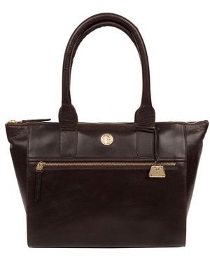 Pure Luxuries 'Primrose' Dark Leather Tote Bag - Black