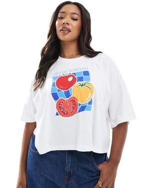 ONLY Tomato Crop T-Shirt - White