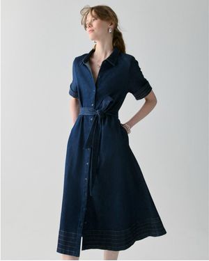 Kate Spade Denim Trapunto Midi Shirtdress - Blue