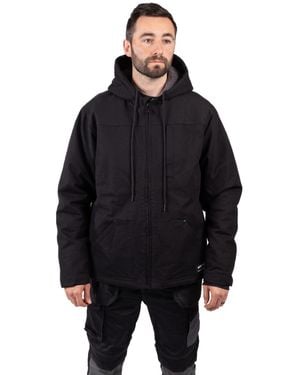 Caterpillar Hooded Sherpa Lined Fleece Jacket Cotton - Black