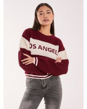 Pink Vanilla Los Angeles Knit Jumper - Red