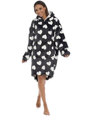 Sleep Snob Ladies Soft Touch Fleece Snuggle Hoodie For Winter - Black