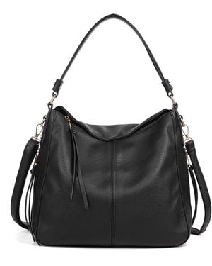 Woodland Leathers Hobo Shoulder Bag - Black