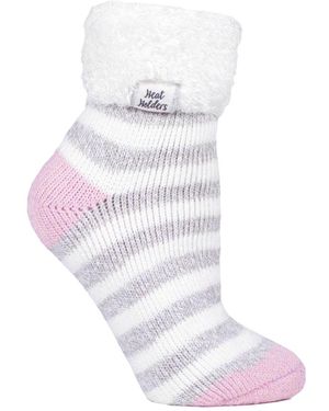 Heat Holders Ladies Extra Fluffy Bed Socks For Lounging Around - White