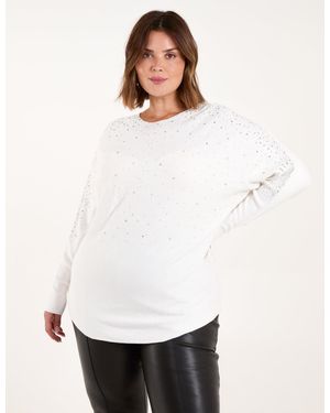 Blue Vanilla Curve Jumper With Sparkle - White