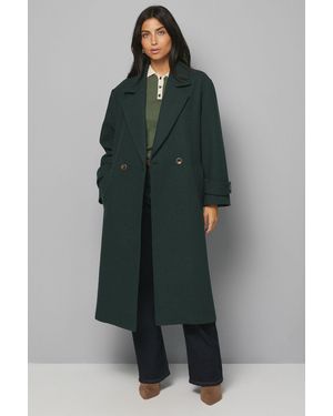 Wallis Double Breasted Car Coat - Green
