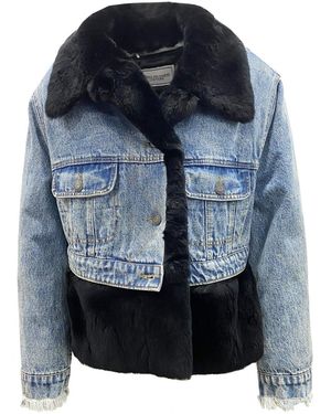Forte Denim Jack Met Bontvoering - Blauw