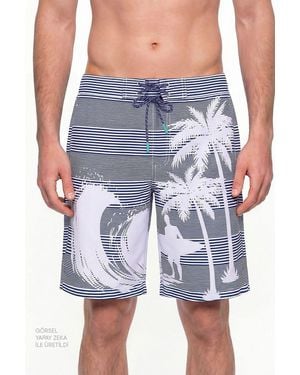 Penti Surf Revival Striped Shorts - Blue
