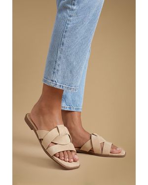 Good for the Sole Farah Faux Suede Comfort Sliders - Blue