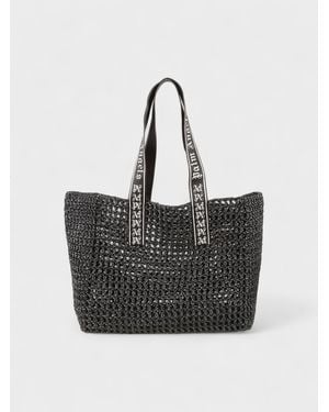 Palm Angels Raffia Tote Bag - Black