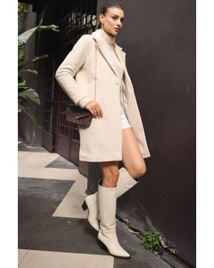 Bigdart Oversized Textured Long Plush Coat - Black