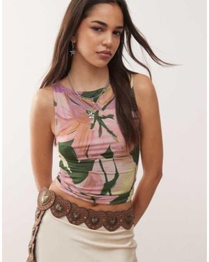 Reclaimed Vintage Slash Neck Tank - Multicolour