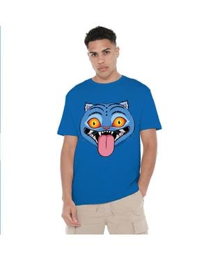 K-Pop Demon Hunters Adult Derpy Tiger Face T-Shirt (Royal) - Blue