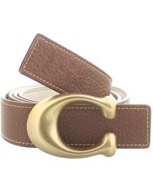 COACH And Cream Reversible Belt - Brown