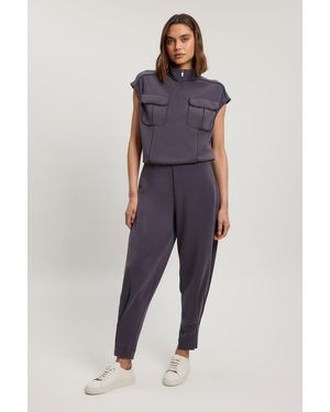 Karen Millen Premium Luxe Barrel Leg Jogger - Blue
