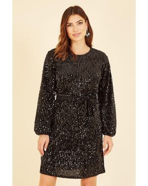 Mela London Sequin Smock Dress - Black