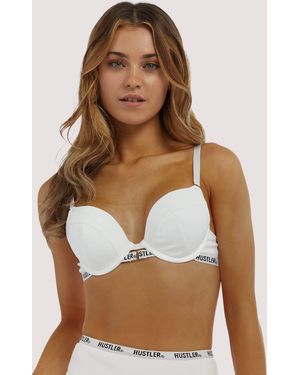 Hustler Branded Ribbed Bra - Brown