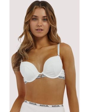 Hustler Branded Ribbed Bra - Brown