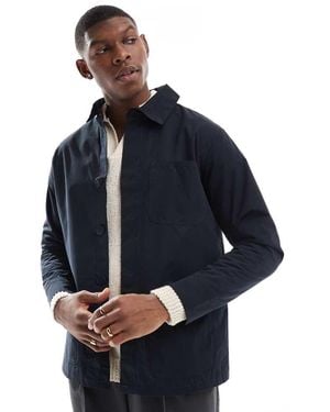 French Connection Lined Mac Jacket With Collar - Blue