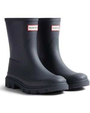 HUNTER Downpour Short Boot Rubber Wellington Boots - Blue