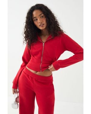 DSGN Studio Embroidered Deep Hem Zip Through Hoodie