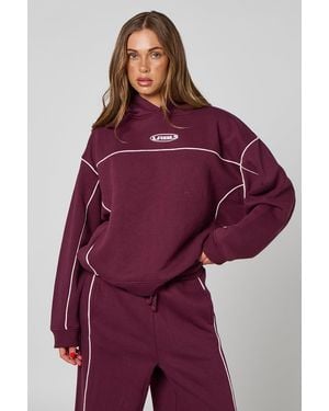 Urban Bliss Piped Hoodie - Red
