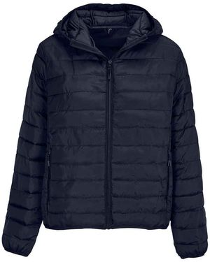 Sol's Ladies Stream Hooded Padded Jacket (French) - Blue