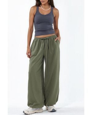 Busem Wide-Leg Woven Trousers With Drawstring Waist - Green