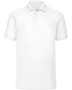 Fruit Of The Loom 65/35 Pique Short Sleeve Polo Shirt - White