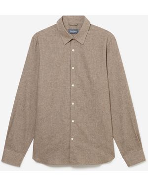Oliver Sweeney Taupe Morais Oxford Cotton Shirt - Grey