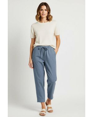 Secret Label Tencel Crop Trousers Elasticated Waist - Blue