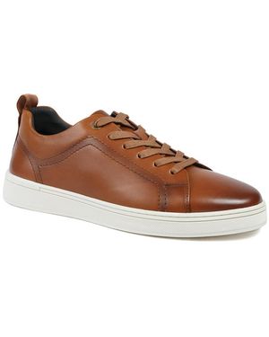 Jones Bootmaker Salvador Leather Lace Up Trainers - Brown