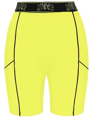 Nicce London Stretch Logo/Neon Carbon Shorts 201 2 06 03 0180 - Yellow