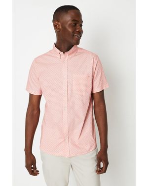 MAINE Fan Print Short Sleeve Shirt - Pink