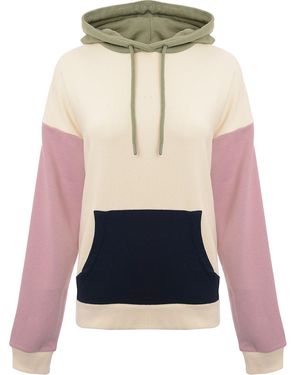 Chelsea Peers Oversized Colourblock Hoodie - Pink