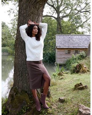 Blue Vanilla Acid Wash Denim Mid Skirt - Green