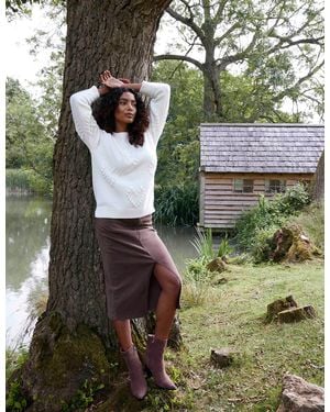 Blue Vanilla Acid Wash Denim Mid Skirt - Green