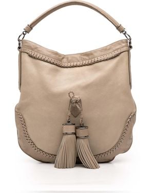 Burberry Pre-Owned Leather Tassel Hobo Bag - Natural