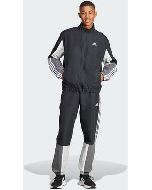 adidas Colourblock 3-Stripes Track Suit - Black
