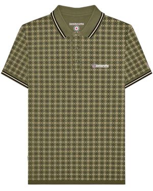 Lambretta Ss25 Geometric Polo Shirt Cotton - Green
