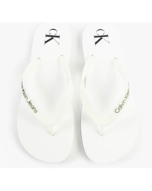 Calvin Klein Beach Sandal Transpa Sandals Bright - White