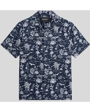Lyle & Scott Botanical Garden Print Resort Shirt - Blue