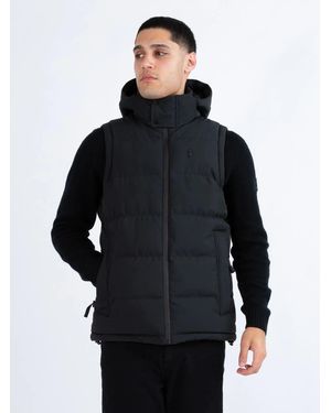 Luke 1977 Vienna Quilted Hooded Gilet - Black