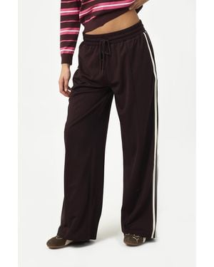 Brave Soul Side Stripe Wide Leg Joggers - Black