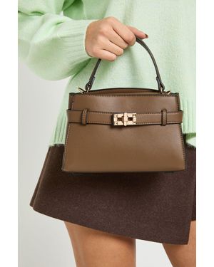 Boohoo Buckle Strap Detail Mini Bag - Green