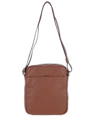 Brampton London 'Crossflow' Real Leather Crossbody Bag - Natural